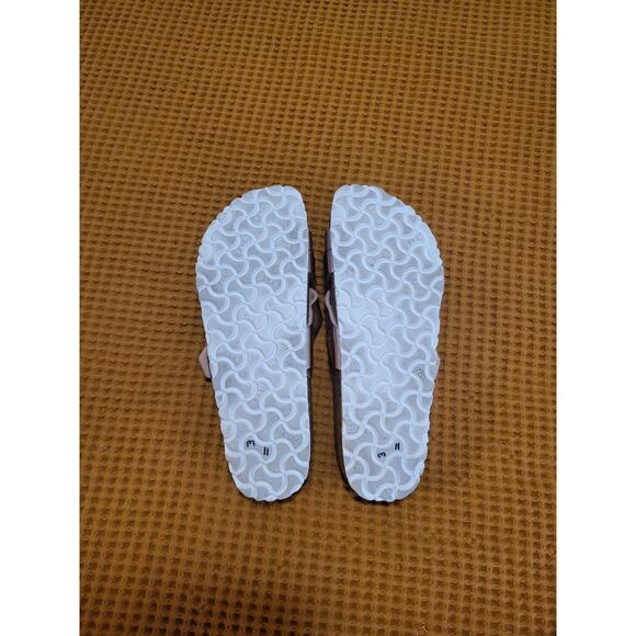 Birkenstock Women’s Size 38 245 Yao Balance Rose Gold Buckle Detail Slides GUC - Picture 6 of 6